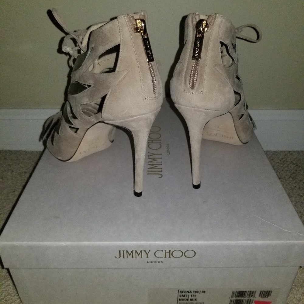 Jimmy Choo Cutout Suede Sandal - Picture 3 of 6